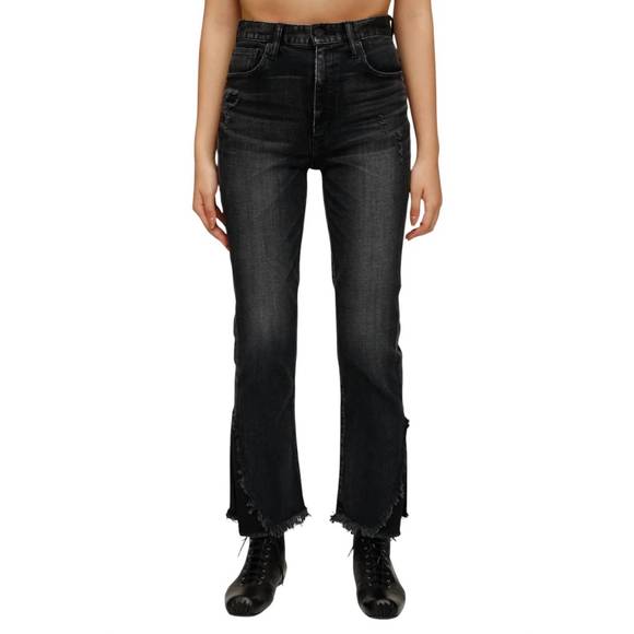 NEW MOUSSY alhambra flare jeans in black - Picture 1 of 4